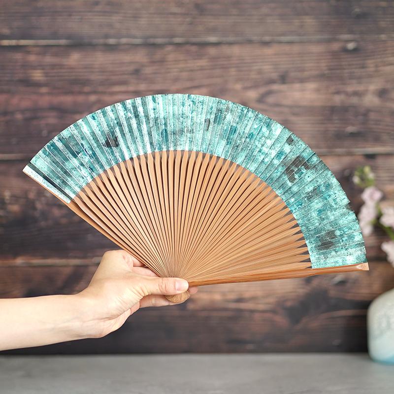 【扇子】箔彩 hakuiro 水浅葱 7.5寸 | 京扇子 | 米原康人 - Image 2