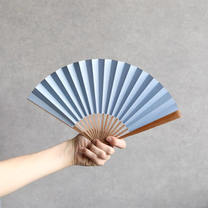 【扇子】箔彩 ブルー  6.5寸 | 京扇子 | 米原康人 - Image 4