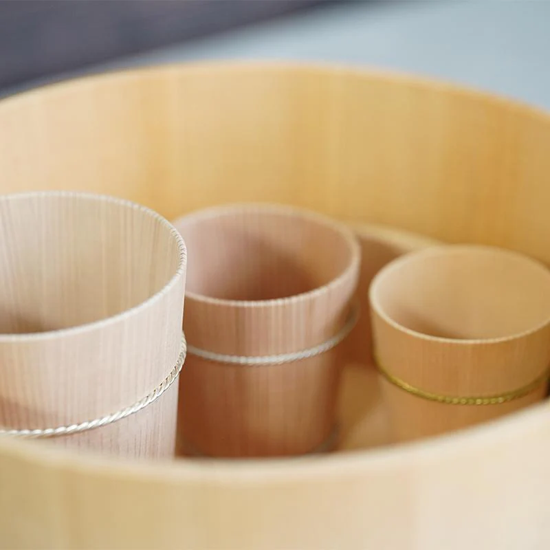 【京指物】桶屋 近藤 ぐい呑 一寸七分 縦型 /吉野杉 - Image 4