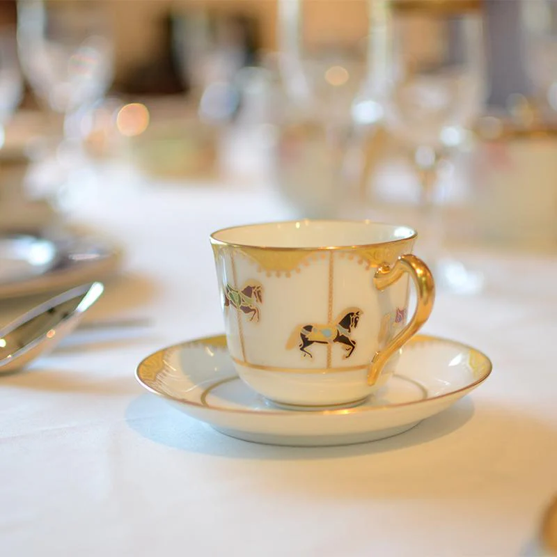【磁器】大倉陶園 「うまくゆく 回転木馬」コーヒーカップ＆ソーサーペアセット - Image 9