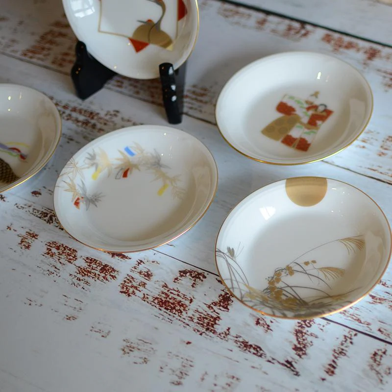 【磁器】大倉陶園 五歳時記シリーズ 11cm小皿絵替り（5枚揃） - Image 7