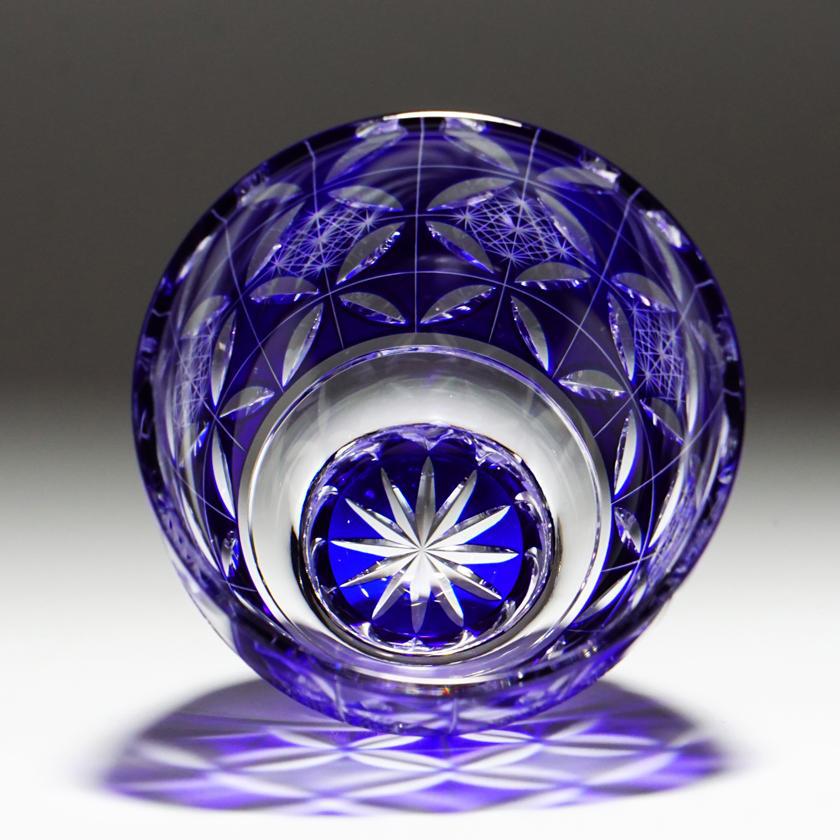 【ぐい呑】菊七宝 -kiku shippo- (青)｜切子 - Image 7