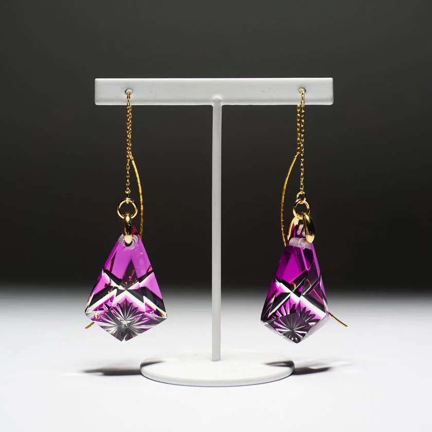 【ピアス】アメリカンピアス 星華 -seika- 2ヶ (金紫) | 切子 | 凛然 - Image 8
