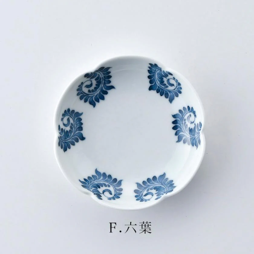【お皿6枚セット】輪花小皿 (6柄) 葉唐草 | 三川内焼 | 平戸松山窯 - Image 9