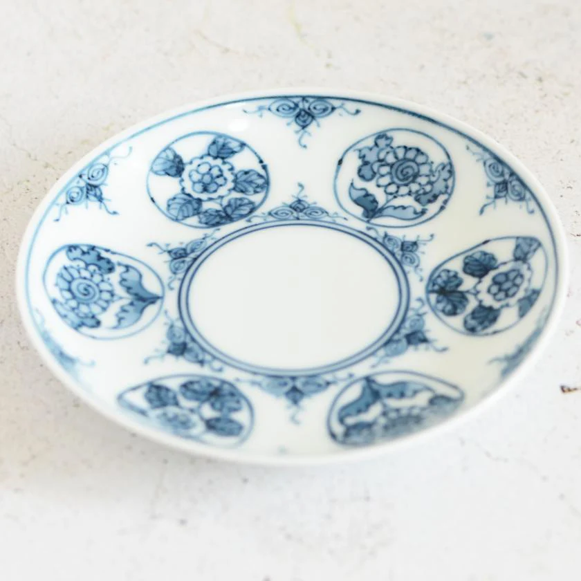 【お皿】丸平小皿 丸紋花絵 | 三川内焼 | 平戸松山窯 - Image 2