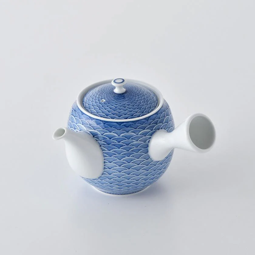 【茶器セット】急須&そり仙茶 (2ヶ) 平戸青海波 | 三川内焼 | 平戸松山窯 - Image 3