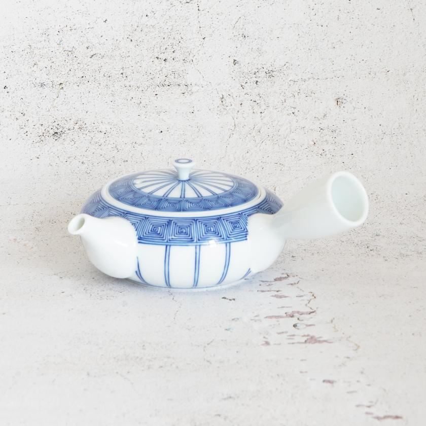 【茶器セット】平急須&さまし&丸平仙茶 平戸十草雷紋 | 三川内焼 | 平戸松山窯 - Image 3