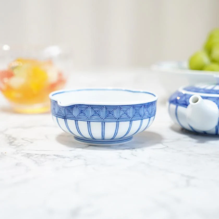 【茶器セット】平急須&さまし&丸平仙茶 平戸十草雷紋 | 三川内焼 | 平戸松山窯 - Image 7