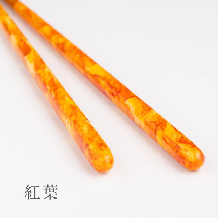 【箸】 彩筆 (紅葉) 箸置付 (22.5cm) |筆描き - Image 4