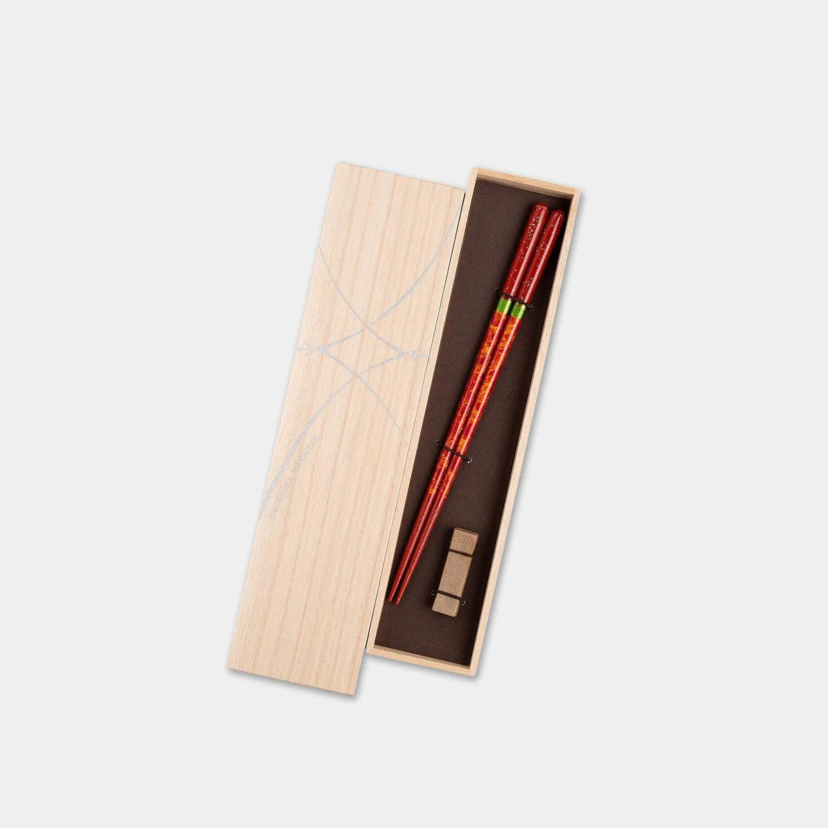【箸 筆描き】夜空 暁 砂岩箸置付 22.5cm 桐箱 日本製 結晶 - Image 7