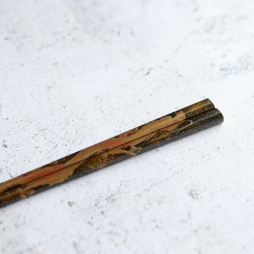 【輪島塗箸】橋本幸作漆器店 本堅地輪島塗箸 翔天 龍 (1膳, 名入れ可) - Image 6