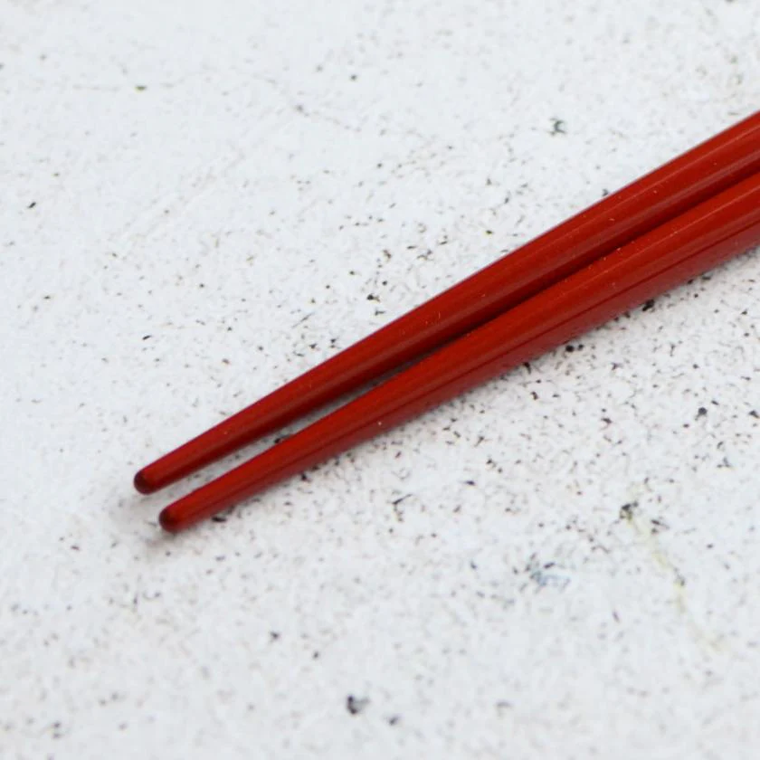 【輪島うるし箸 】橋本幸作漆器店 手描き蒔絵箸 金梨地 富士桜 朱 (1膳, 名入れ可) - Image 6