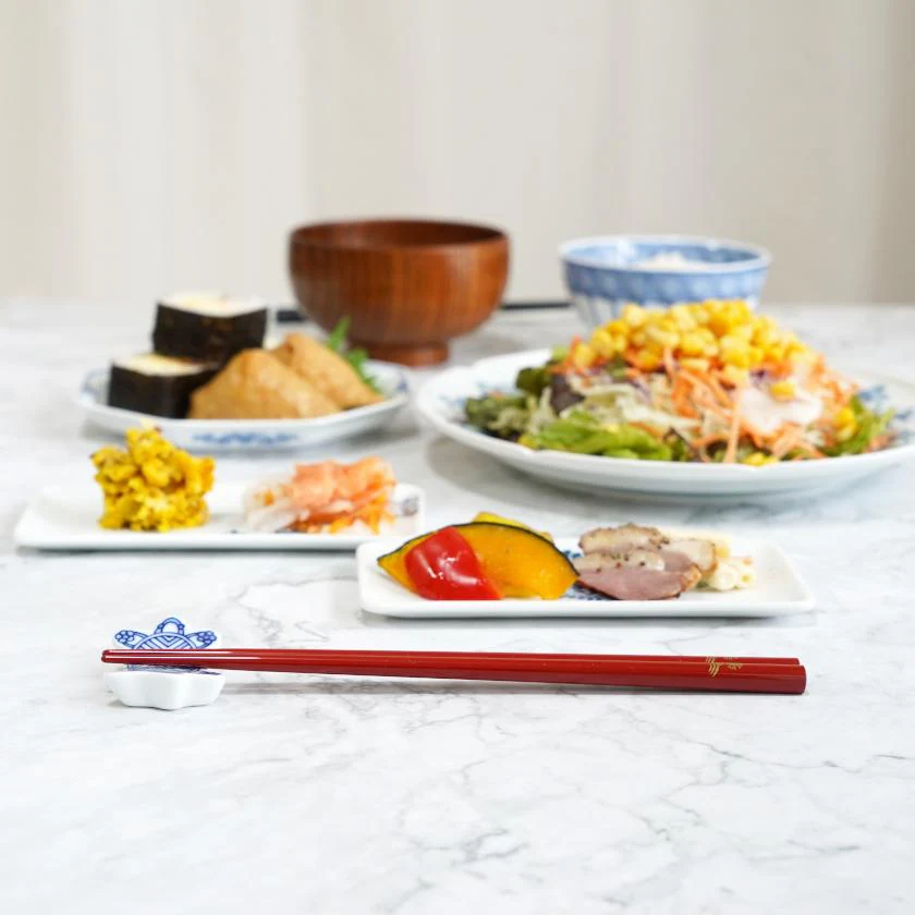 【輪島うるし箸 】橋本幸作漆器店 手描き蒔絵箸 波千鳥 朱 (1膳, 名入れ受付停止中) - Image 3