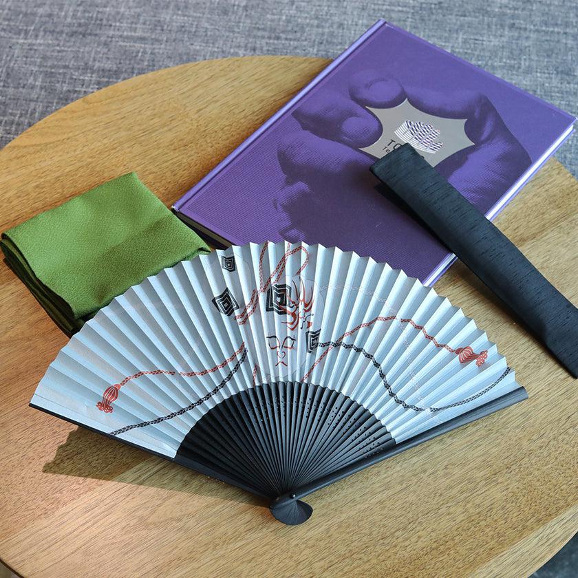 【扇子】ブルー地隈取 (7.5寸) | 名古屋扇子 | 末廣堂 - Image 2