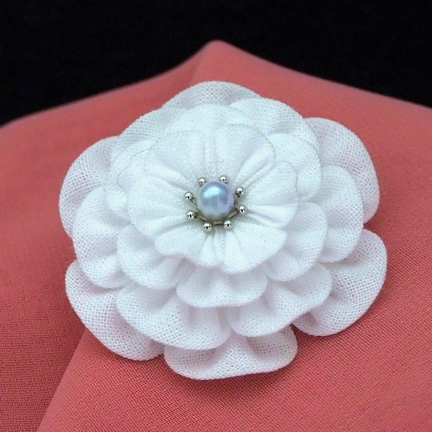 【アクセサリー】コットン (バレッタ、ヘアクリップ、ブローチ、ペンダント 4点セット ) | つまみ細工 - Image 10