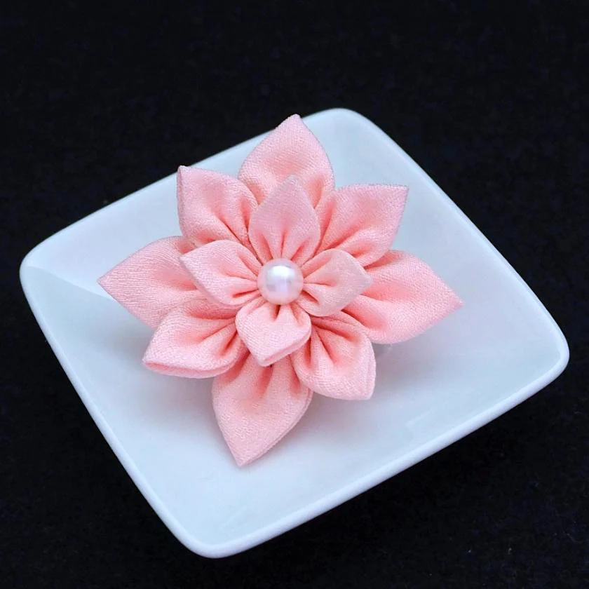 【アクセサリー】桜 (バレッタ、三角ブローチ、四角ブローチ、丸ブローチ 4点セット ) | つまみ細工 - Image 10
