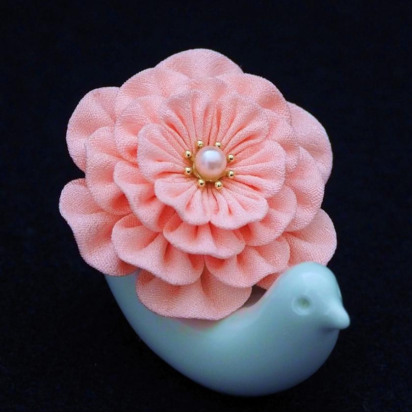 【アクセサリー】桜 (バレッタ、三角ブローチ、四角ブローチ、丸ブローチ 4点セット ) | つまみ細工 - Image 12