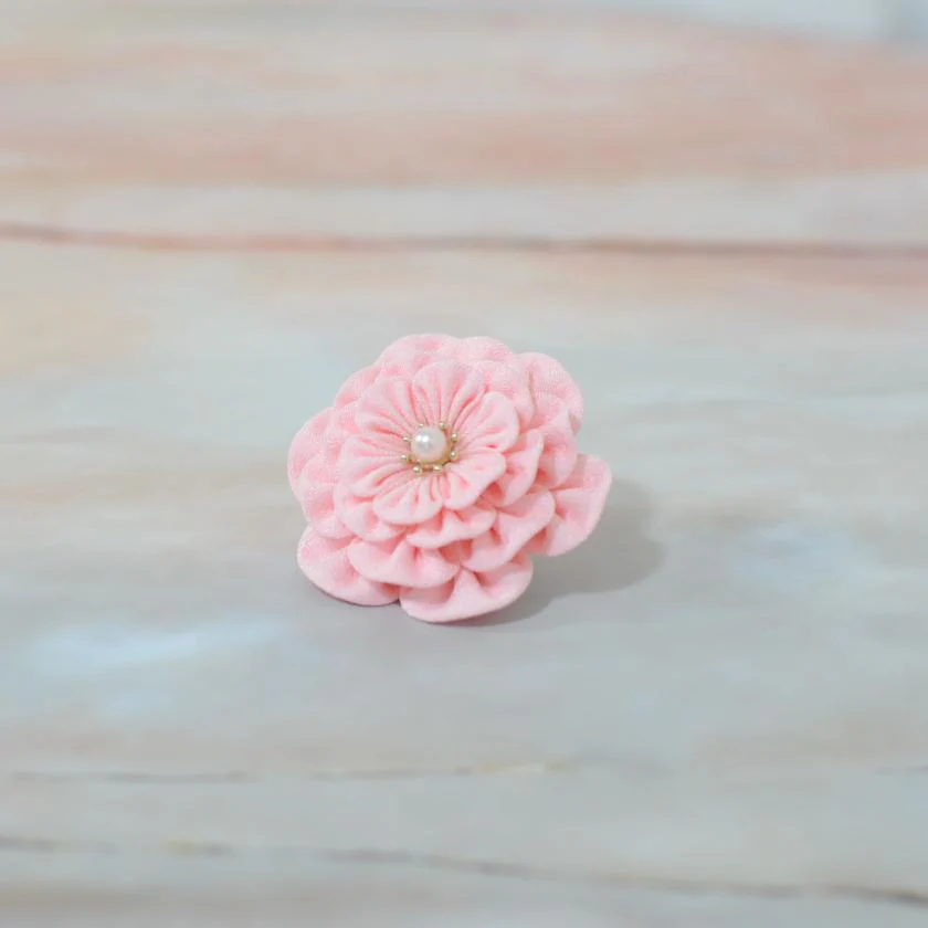【アクセサリー】桜 (バレッタ、三角ブローチ、四角ブローチ、丸ブローチ 4点セット ) | つまみ細工 - Image 13