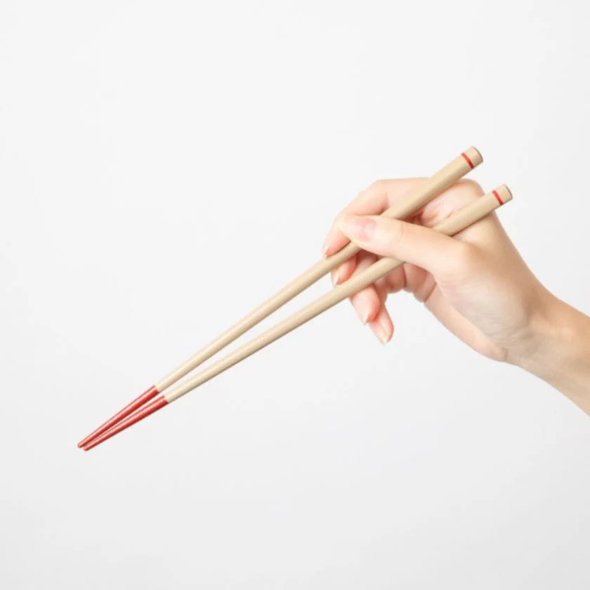 【漆 十八膳塗】十八膳 箸 こま 朱 (1膳) - Image 2