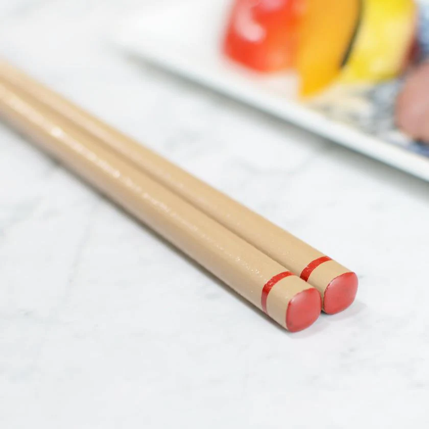 【漆 十八膳塗】十八膳 箸 こま 朱 (1膳) - Image 4