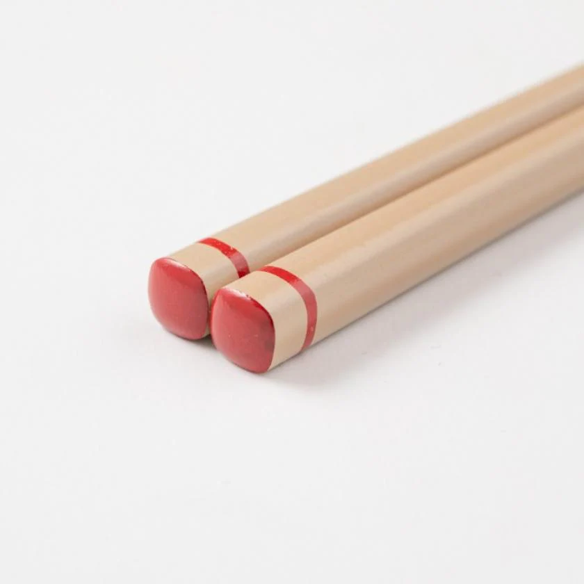 【漆 十八膳塗】十八膳 箸 こま 朱 (1膳) - Image 7