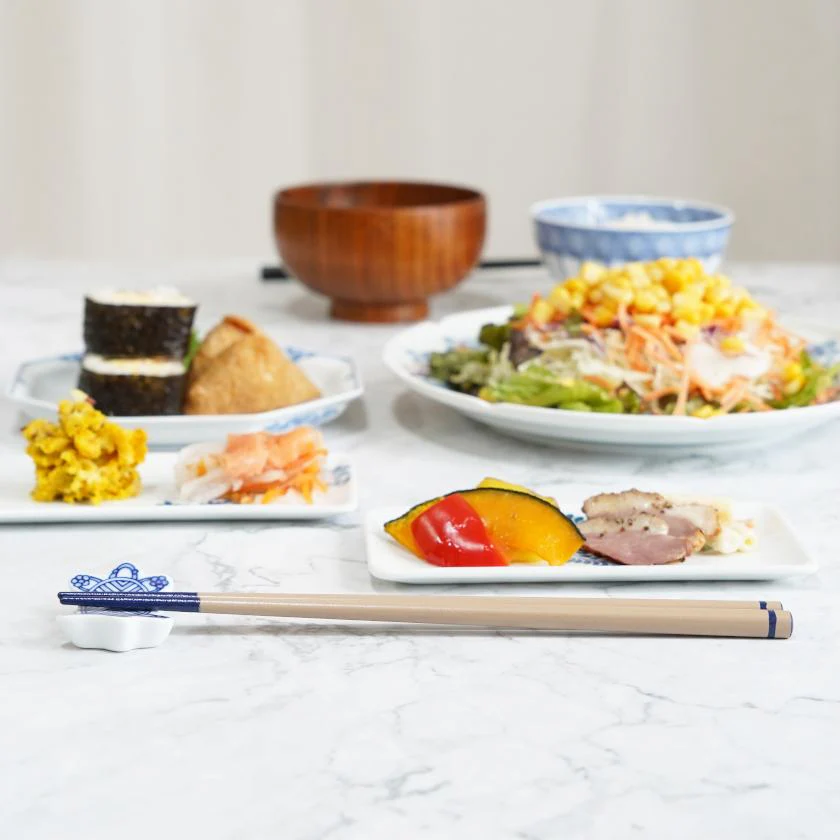 【漆 十八膳塗】十八膳 箸 こま 青 (1膳) - Image 2