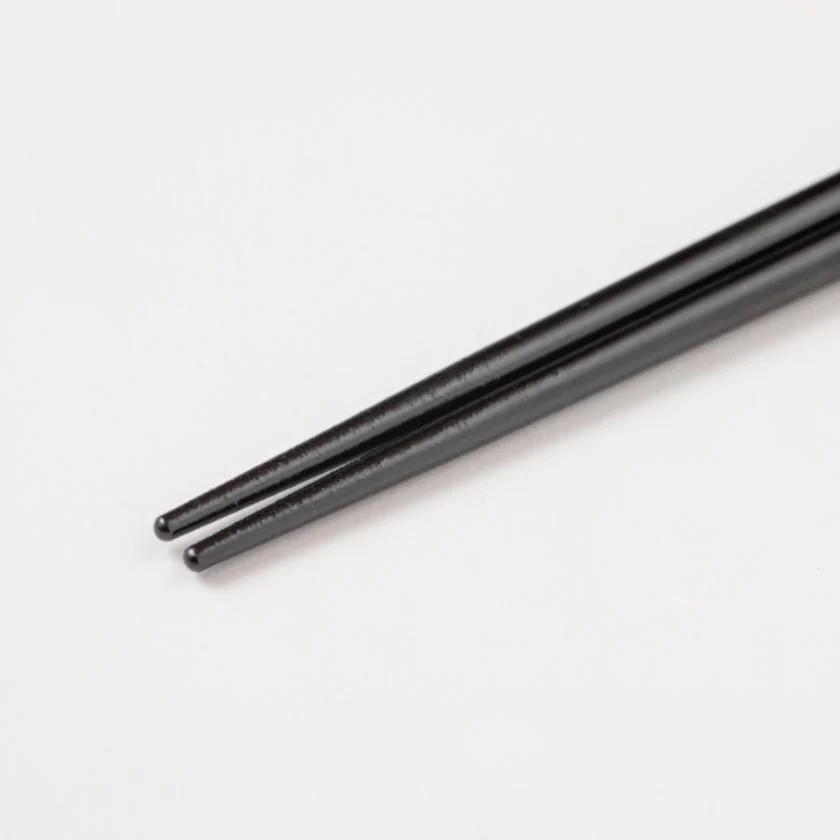 【漆 拭き漆 真塗】十八膳 箸 凛 ぎん・黒 (1膳) - Image 7