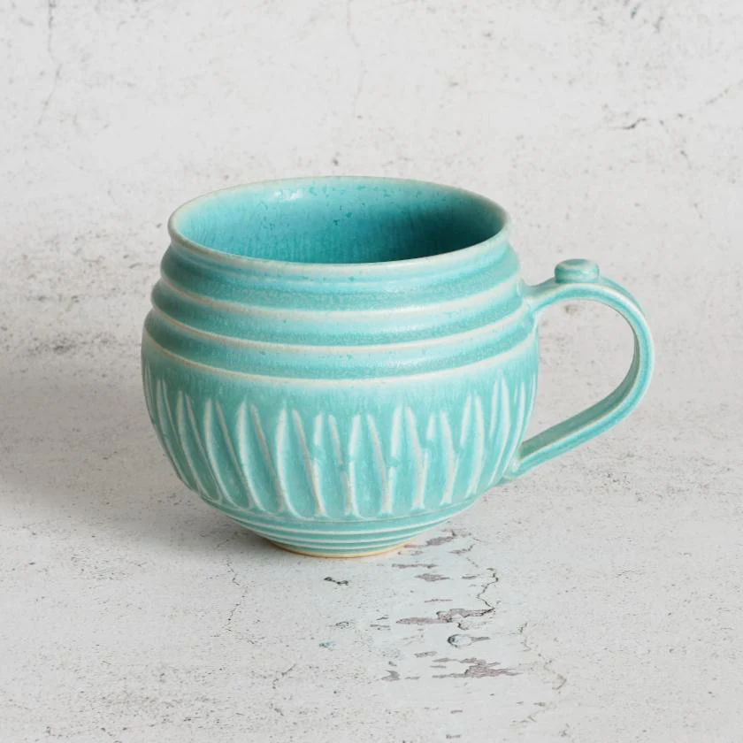 【マグカップ】2点セット (ターコイズブルー、瑠璃釉薬) | 大谷焼 | OTANIYAKI tamura 1784 - Image 6