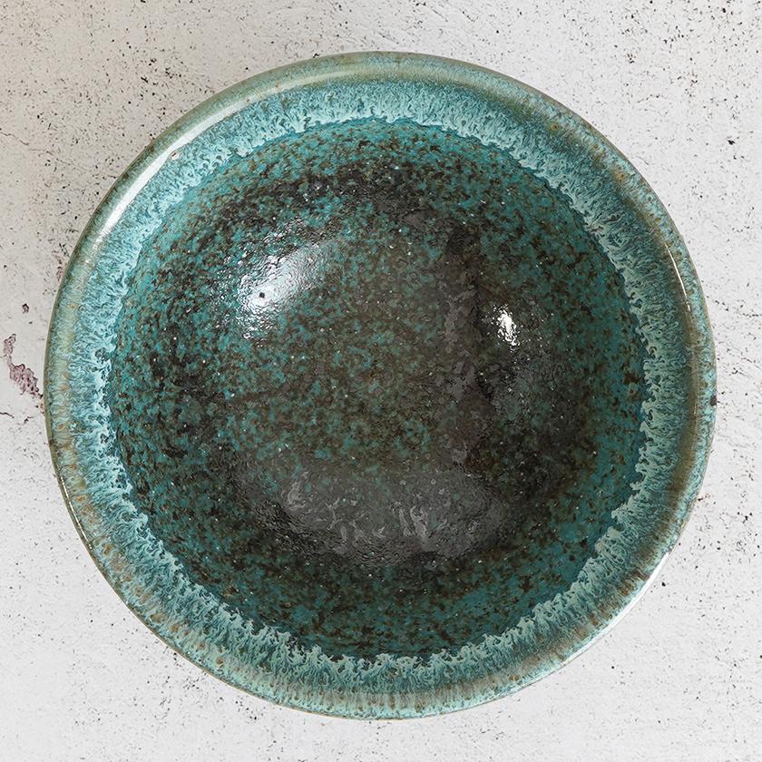【大谷焼】梅里窯 昭和茶碗 (瑠璃唐津, 碧緑唐津) - Image 8