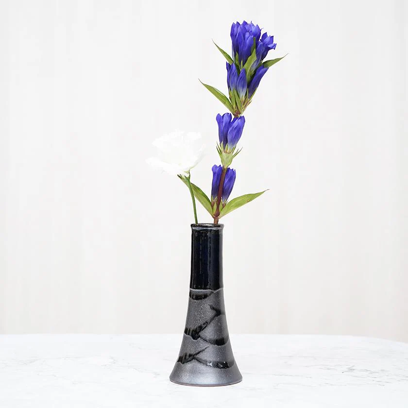 【大谷焼】森陶器 花瓶 藍かけ分け A (1点物) - Image 3