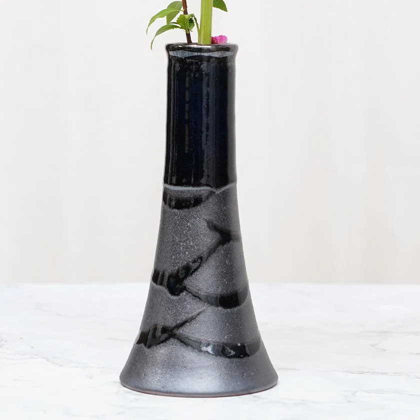 【大谷焼】森陶器 花瓶 藍かけ分け A (1点物) - Image 7