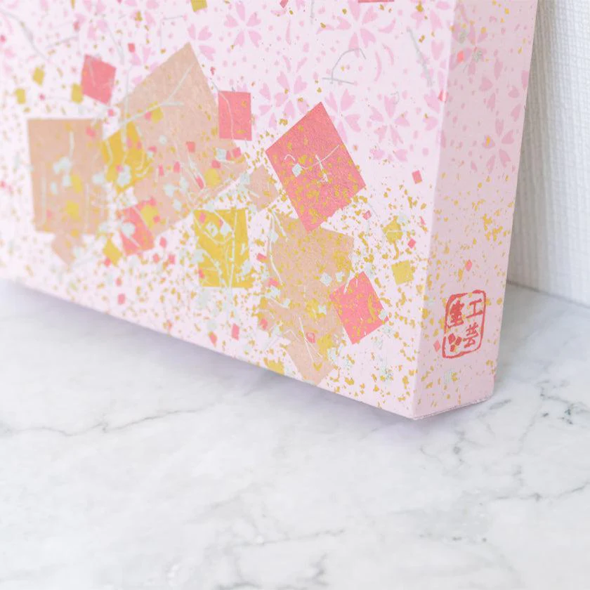 【アートパネル】春 桜小紋・箔 (S) | 金銀砂子細工 | 逸品集（菊池襖紙工場） - Image 7