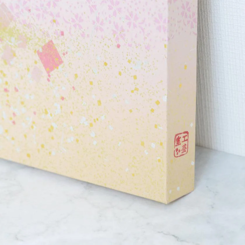 【アートパネル】春 桜小紋・箔 (L) | 金銀砂子細工 | 逸品集（菊池襖紙工場） - Image 5