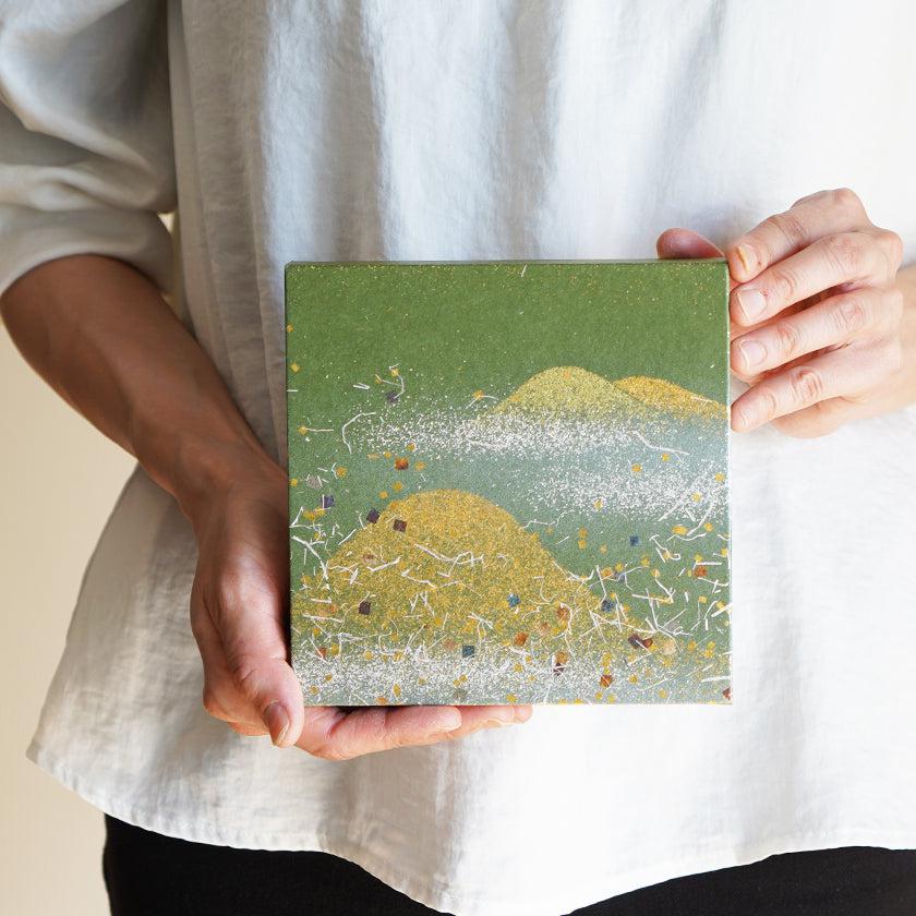【アートパネル】夏 金山・草 (S) | 金銀砂子細工 | 逸品集（菊池襖紙工場） - Image 3