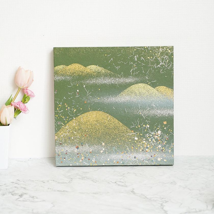 【アートパネル】夏 金山・草 (L) | 金銀砂子細工 | 逸品集（菊池襖紙工場） - Image 2