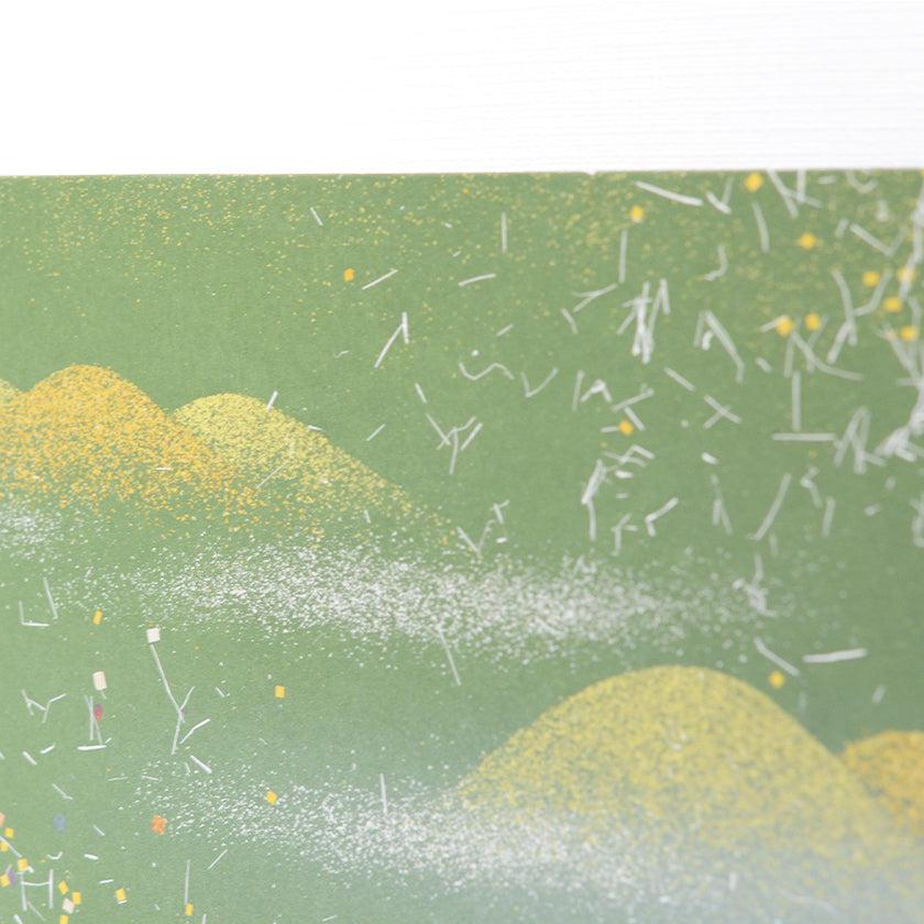 【アートパネル】夏 金山・草 (L) | 金銀砂子細工 | 逸品集（菊池襖紙工場） - Image 4