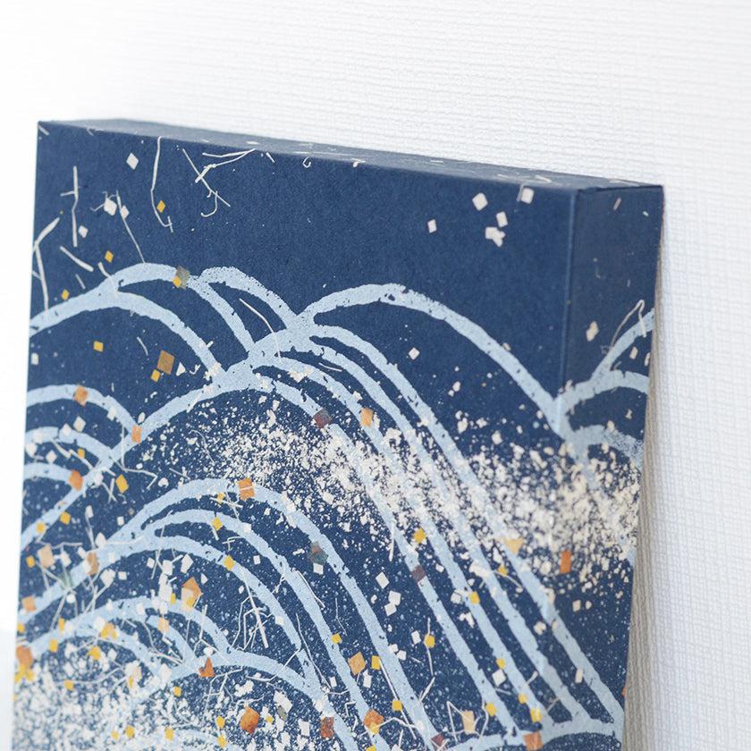 【アートパネル】夏 大波・藍 (S) | 金銀砂子細工 | 逸品集（菊池襖紙工場） - Image 4