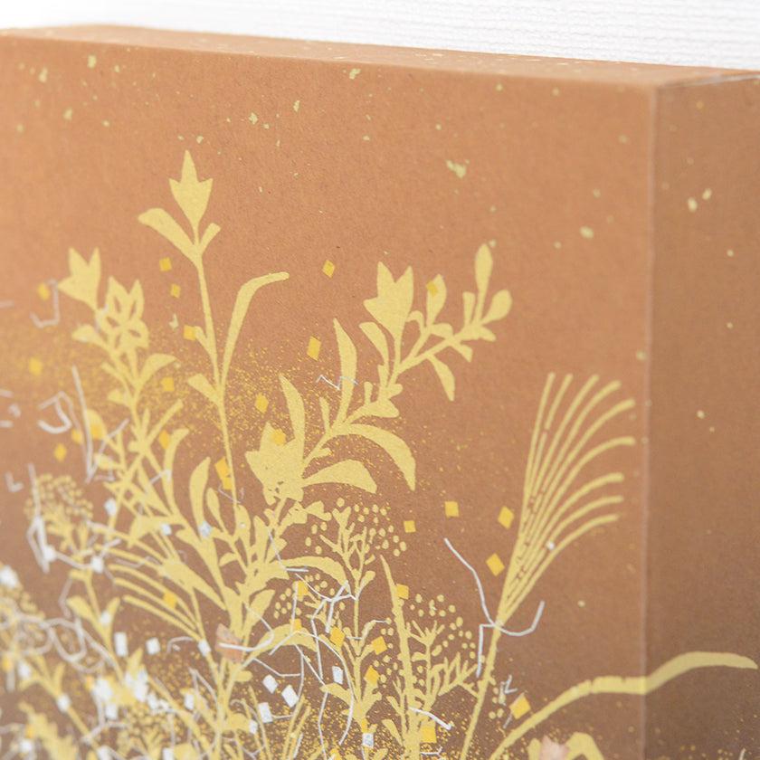 【アートパネル】秋 秋草・茶 (S) | 金銀砂子細工 | 逸品集（菊池襖紙工場） - Image 4