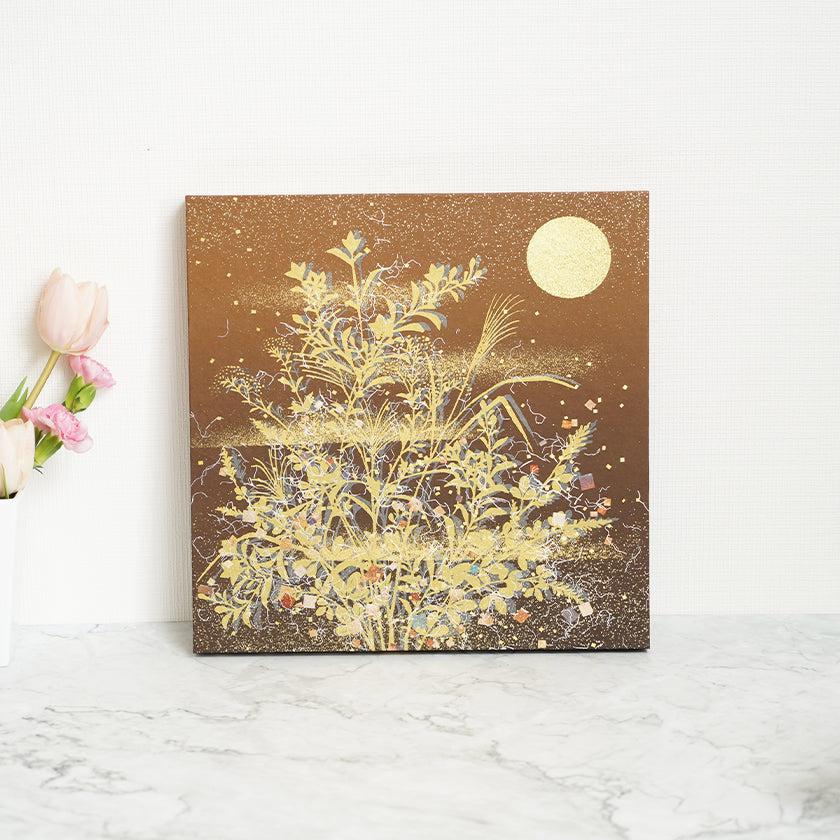 【アートパネル】秋 秋草・茶 (L) | 金銀砂子細工 | 逸品集（菊池襖紙工場） - Image 2