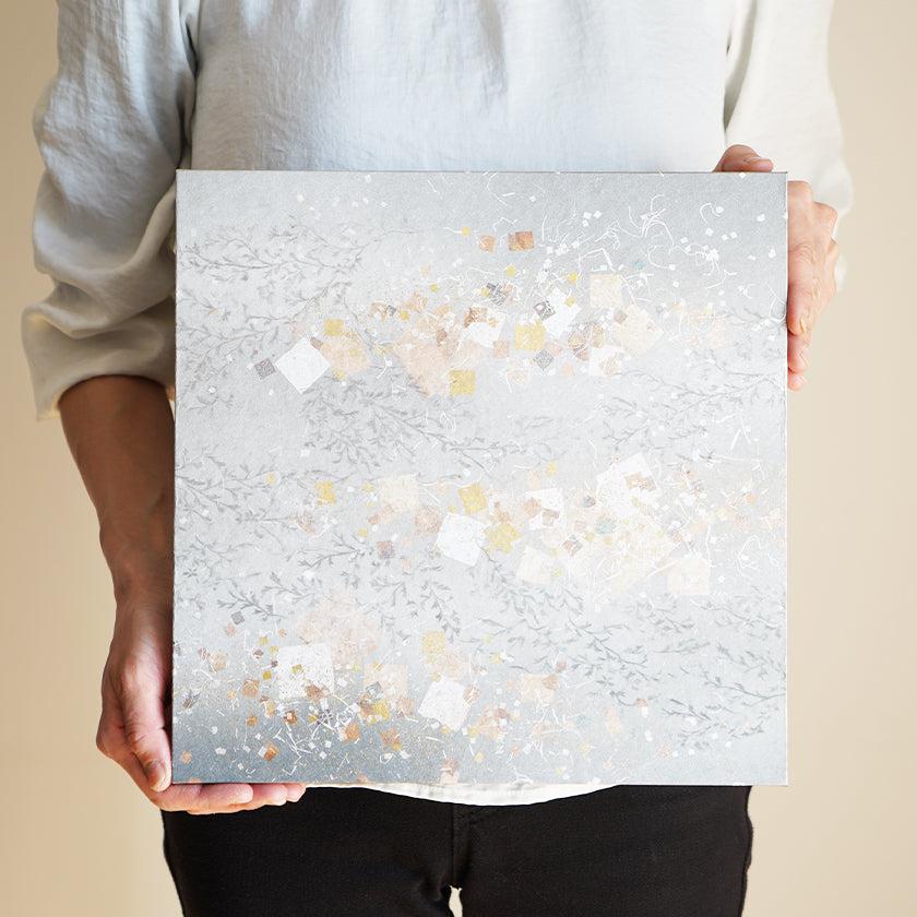 【アートパネル】冬 銀唐草 (L) | 金銀砂子細工 | 逸品集（菊池襖紙工場） - Image 3
