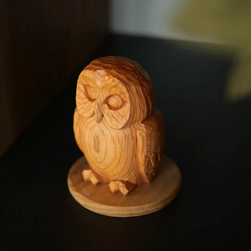 【置物】 ふくろう | 一位一刀彫 - Image 3