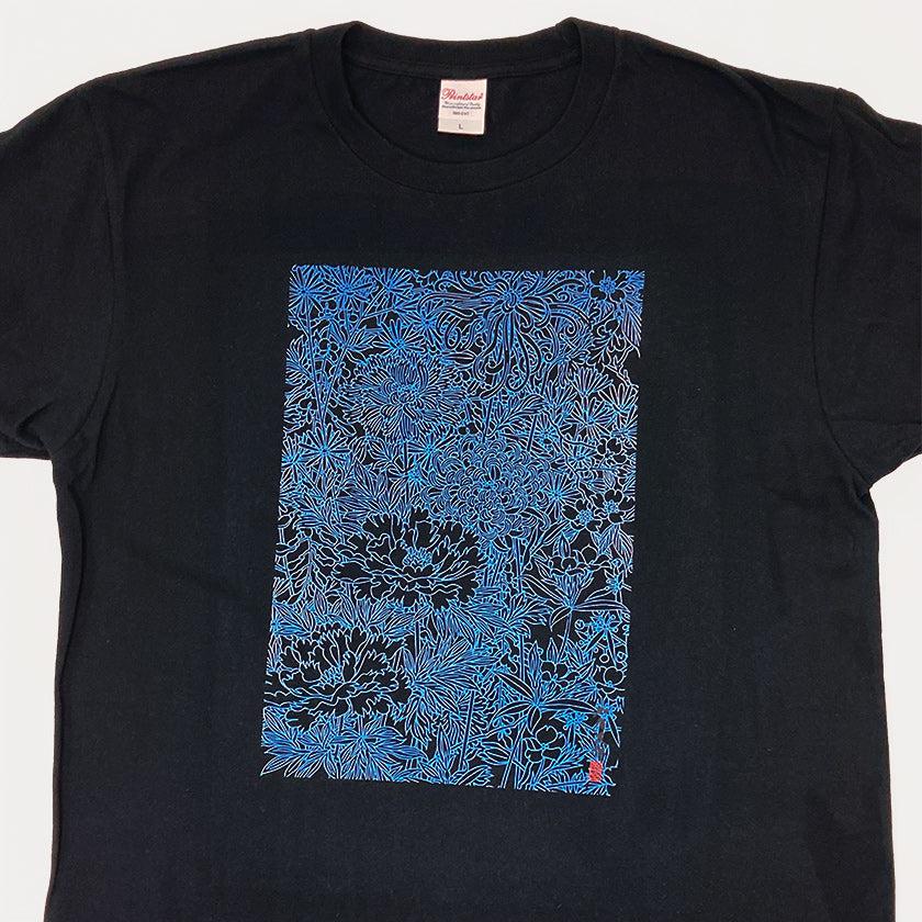 【Tシャツ】花 黒 フリーサイズ | 加賀友禅 | J.Flavor * 菊田宏幸 - Image 2