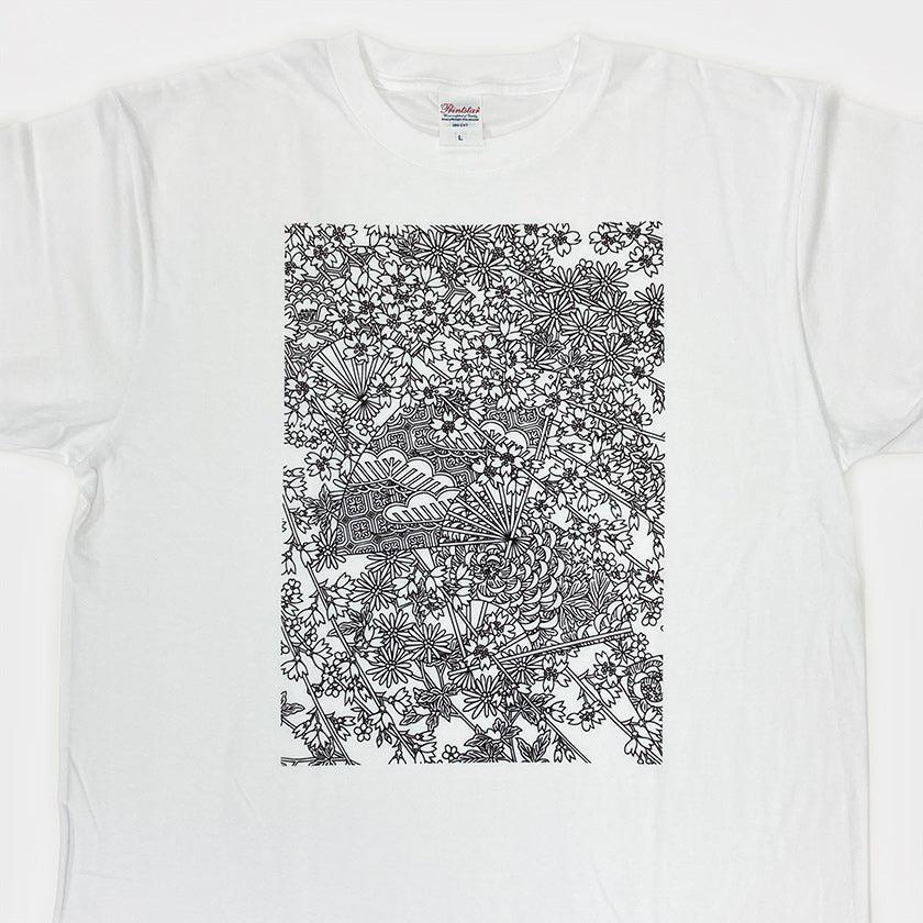 【Tシャツ】扇 白 フリーサイズ | 加賀友禅 | J.Flavor * 菊田宏幸 - Image 2