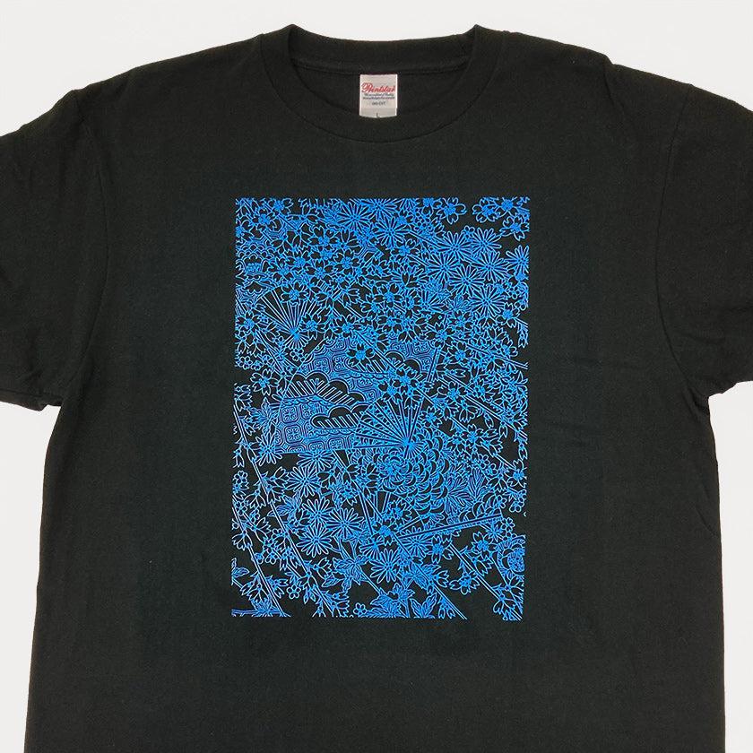 【Tシャツ】扇 黒 フリーサイズ | 加賀友禅 | J.Flavor * 菊田宏幸 - Image 2