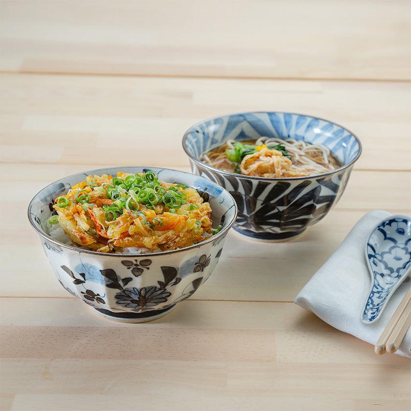 【丼 ペアセット】古染紋 手描き多用丼 | 波佐見焼 | 西海陶器 - Image 2