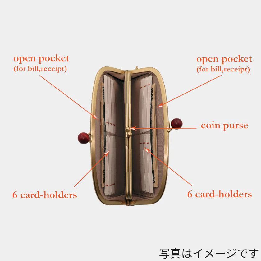 【長財布】西陣織シルク がま口 京組紐ストラップ付 ギンガムチェック (ネイビー系) | 西陣織 | Atelier Kyoto Nishijin - Image 11