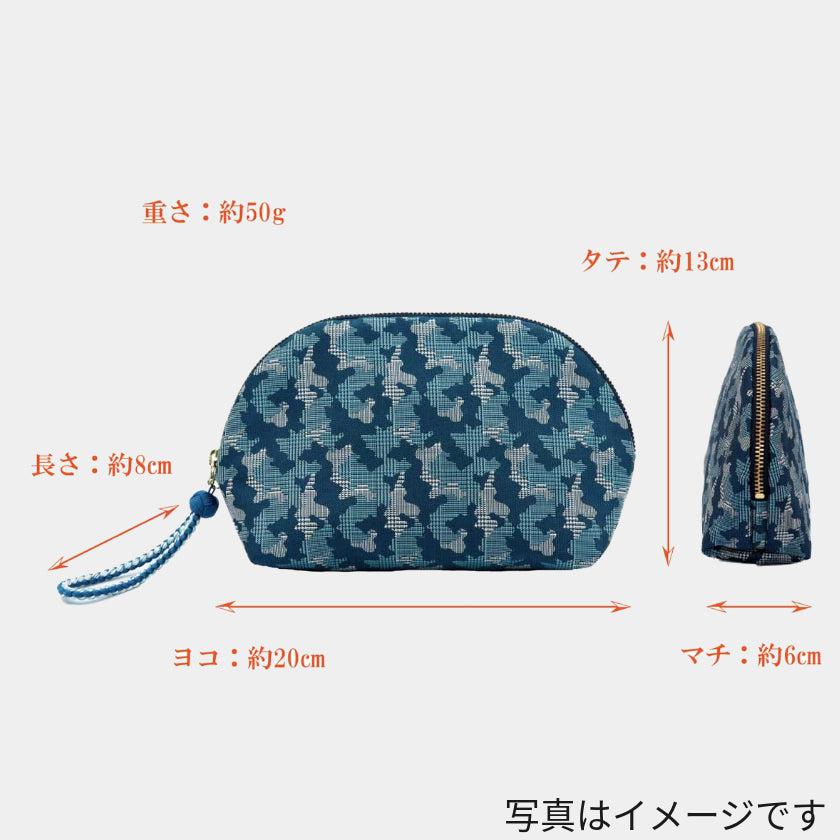 【ポーチ】西陣織シルク シェル型 京組紐引手 迷彩グレンチェック (レッド迷彩) | 西陣織 | Atelier Kyoto Nishijin - Image 11