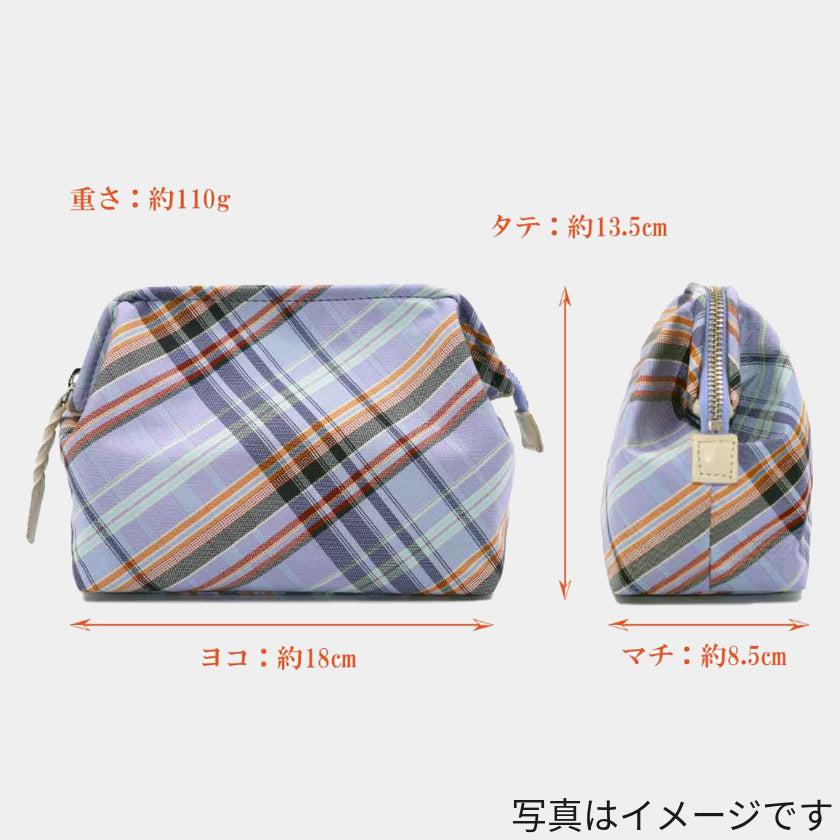【ポーチ】撥水加工 西陣織シルク がばっと開くアクセサリーポーチ マルチチェック (ローズピンク) | 西陣織 | Atelier Kyoto Nishijin - Image 10