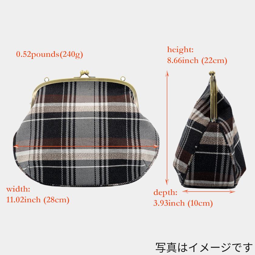 【ショルダーバッグ】撥水加工 西陣織シルク がま口 タータンチェック (ベージュ) | 西陣織 | Atelier Kyoto Nishijin - Image 10