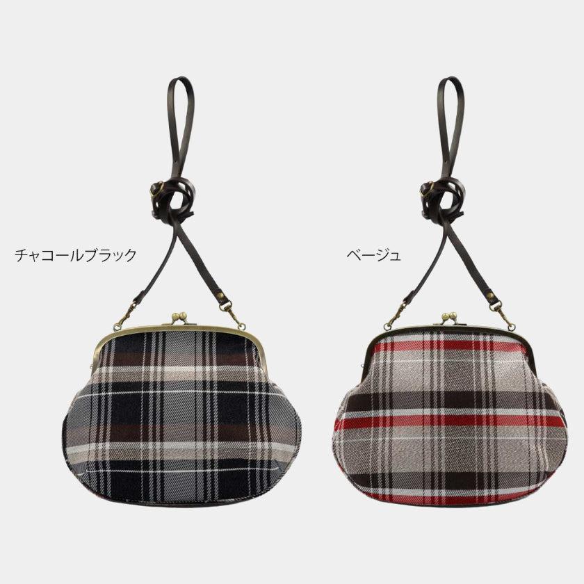 【ショルダーバッグ】撥水加工 西陣織シルク がま口 タータンチェック (ベージュ) | 西陣織 | Atelier Kyoto Nishijin - Image 12